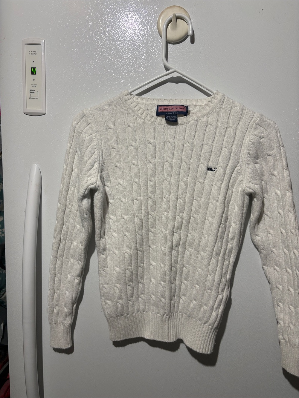 Vineyard Vines Women's Cream Cable Knit Crewneck Sweater